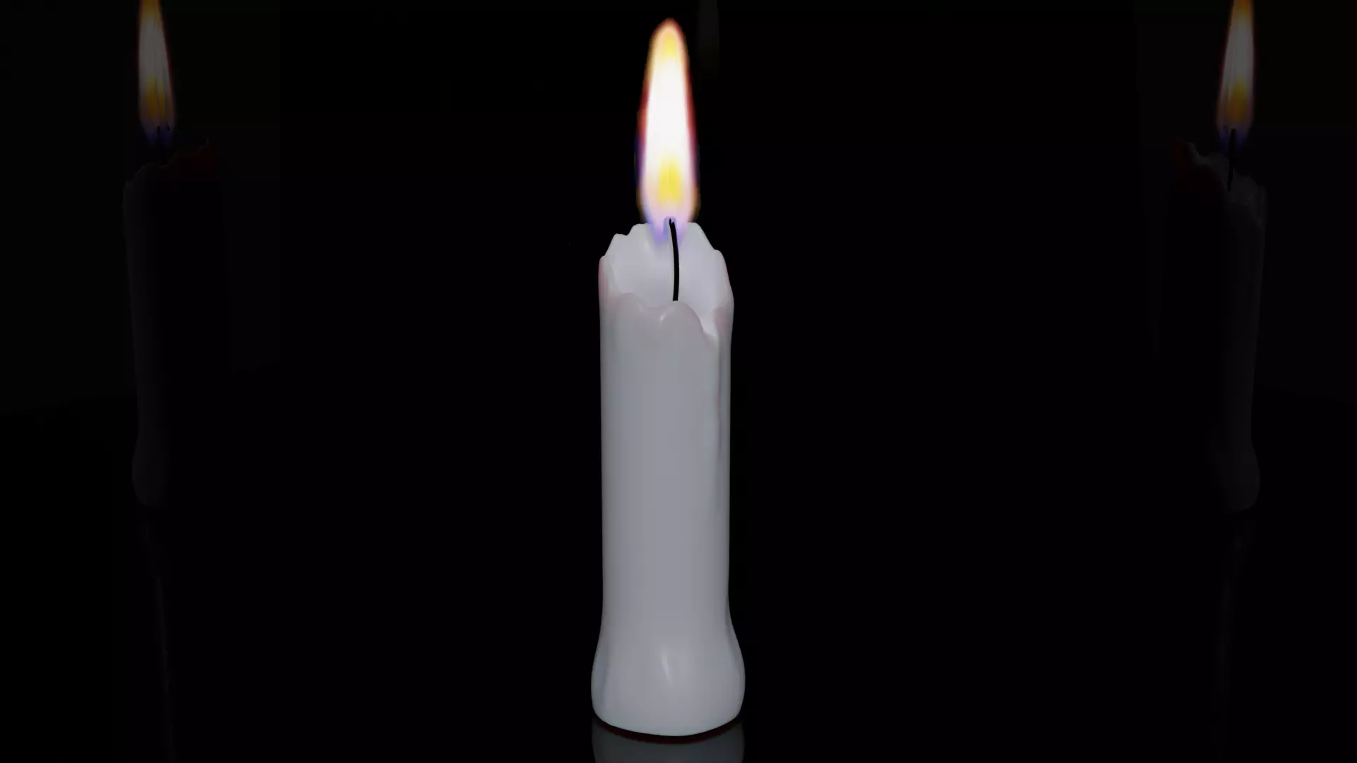 Candle burning 3D model_0