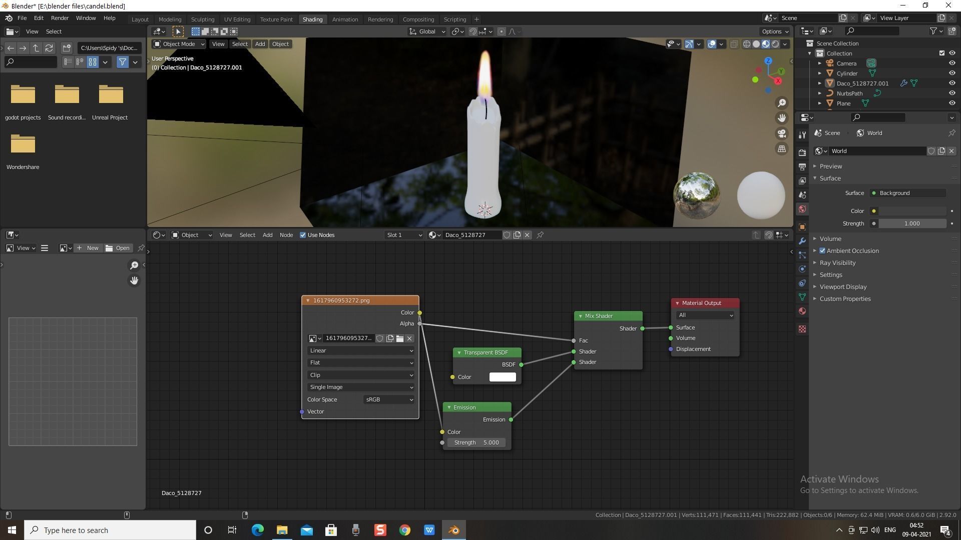 Candle burning 3D model_9