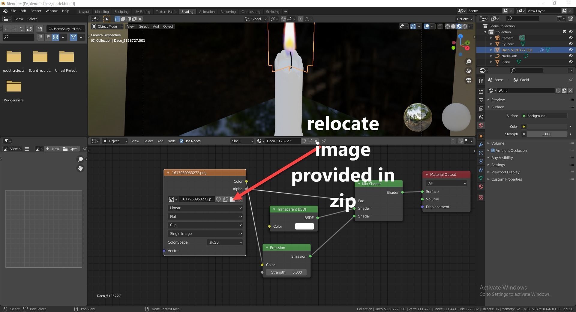 Candle burning 3D model_4
