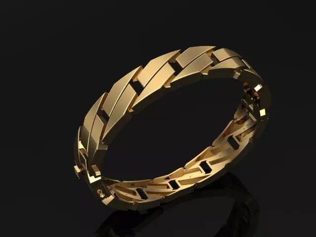 Cuban bangle bracelet 3D print model_0