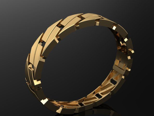 Cuban bangle bracelet 3D print model_6