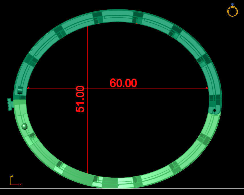 Cuban bangle bracelet 3D print model_7