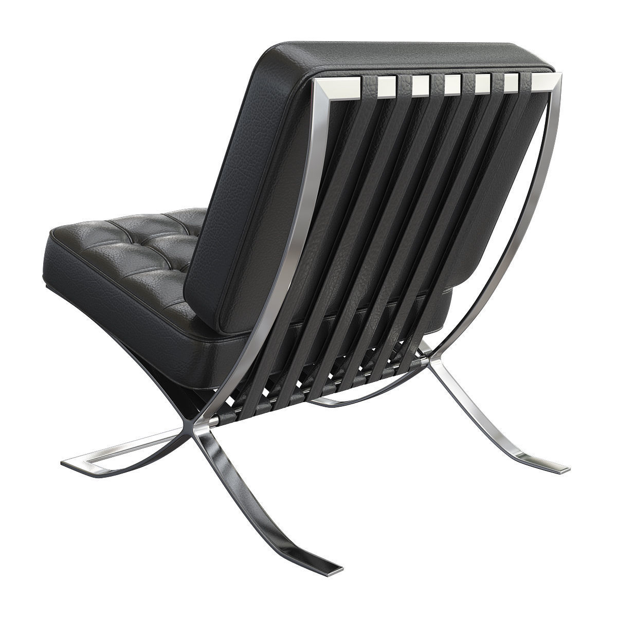 Barcelona-chair 3d model barcelona lounge chair leather 3D model_3
