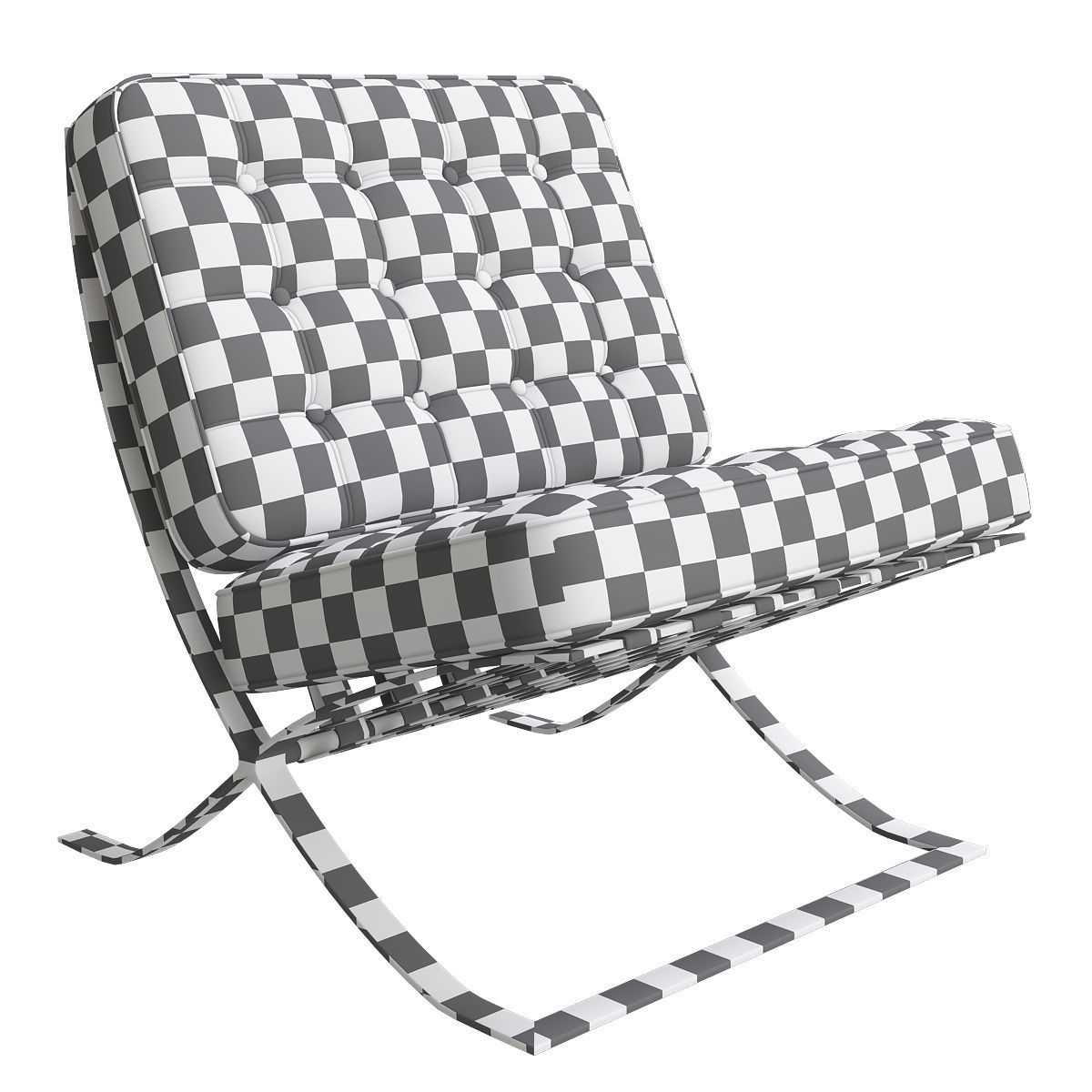 Barcelona-chair 3d model barcelona lounge chair leather 3D model_6