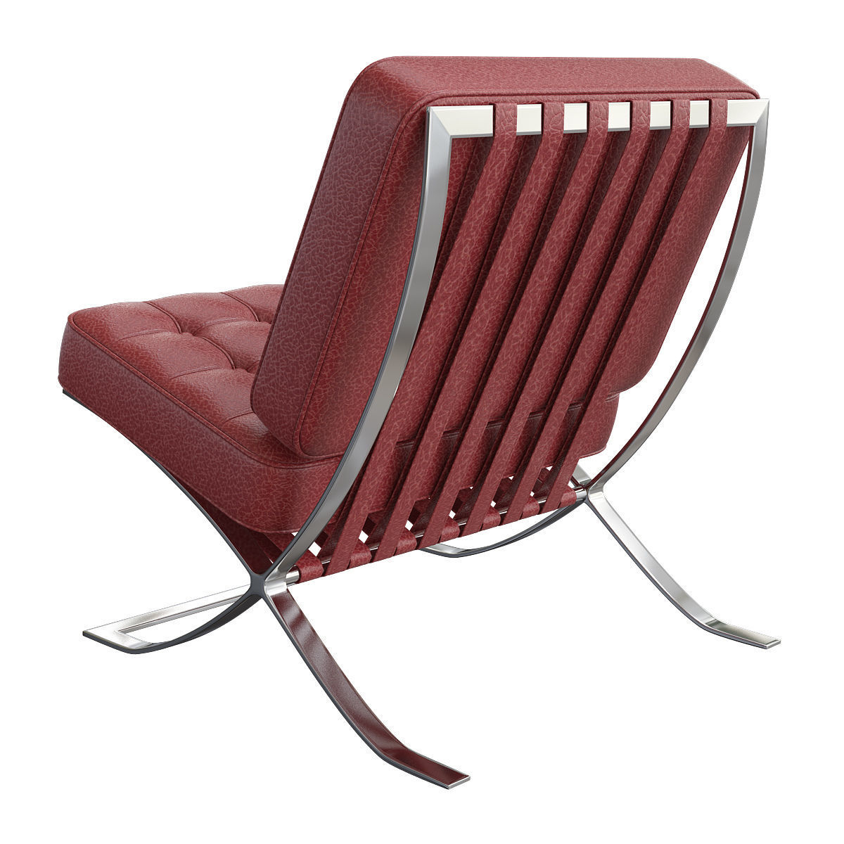 Barcelona-chair 3d model barcelona lounge chair leather 3D model_5