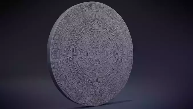 Aztec Calendar  Low-poly 3D model