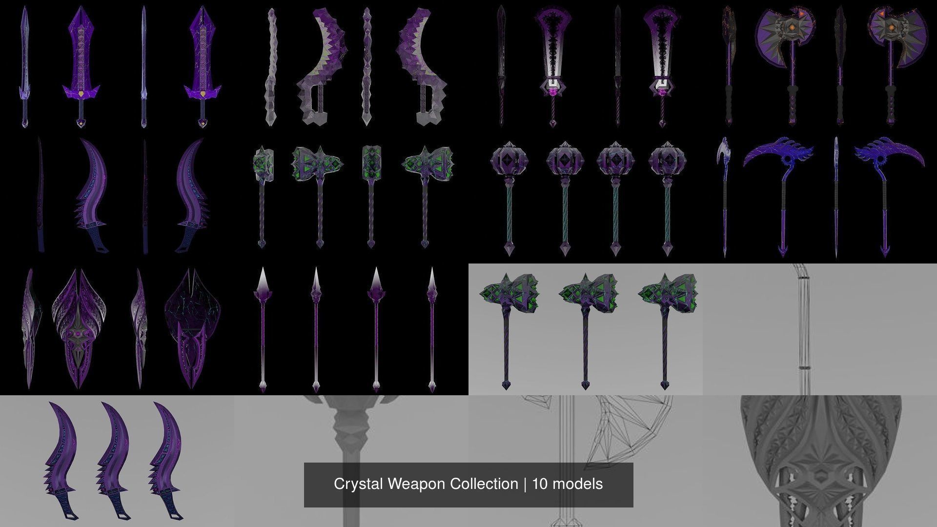 Crystal Weapon Collection 3D Model Pack