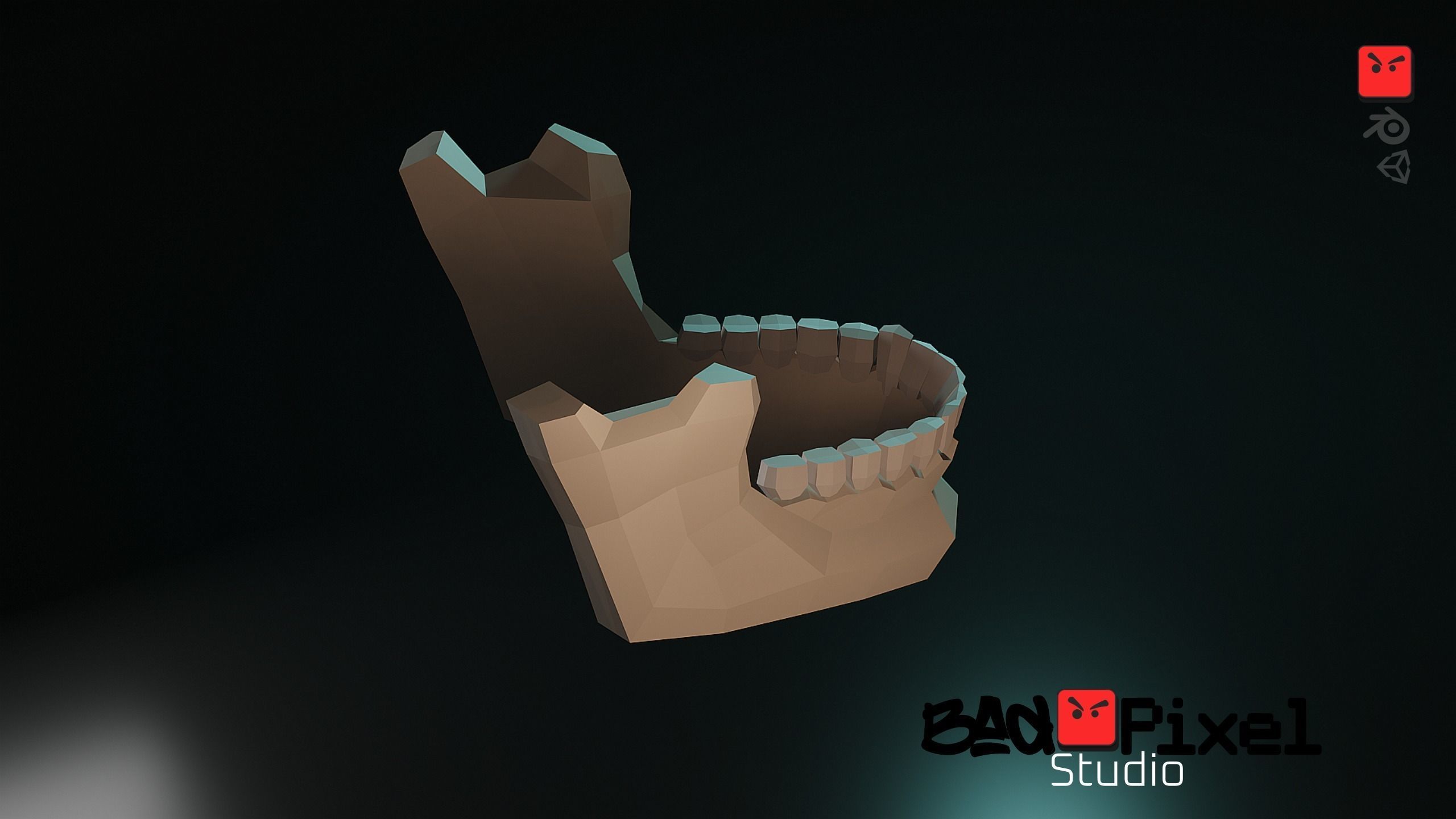 Human Skull Low-poly 3D model_7