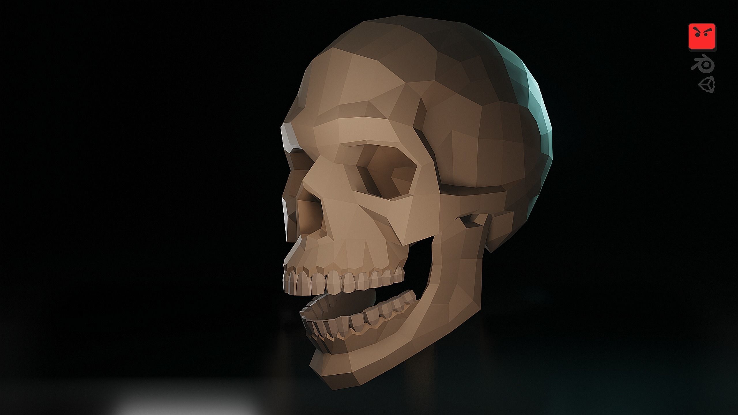 Human Skull Low-poly 3D model_10