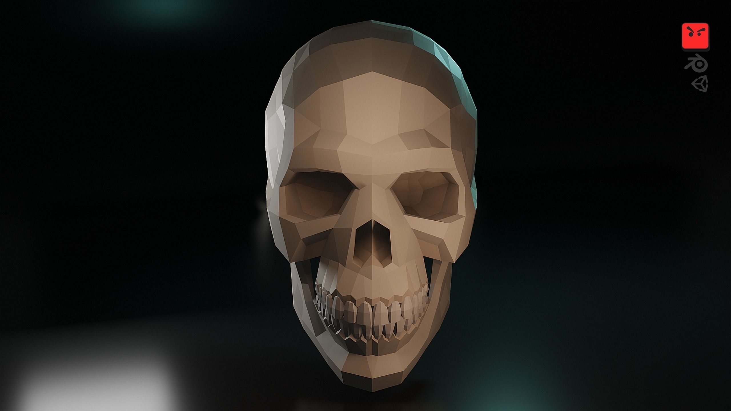 Human Skull Low-poly 3D model_2