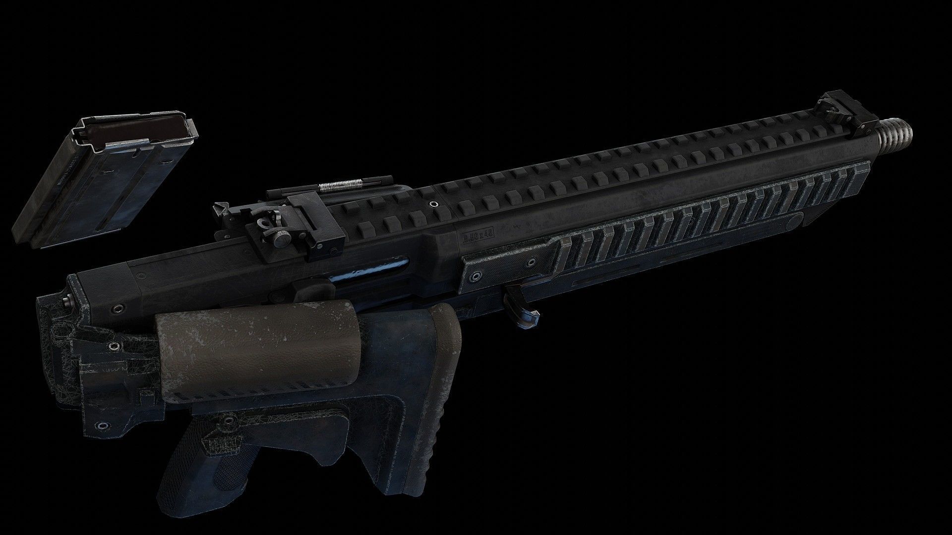 Modern FG42 Low-poly 3D model_14