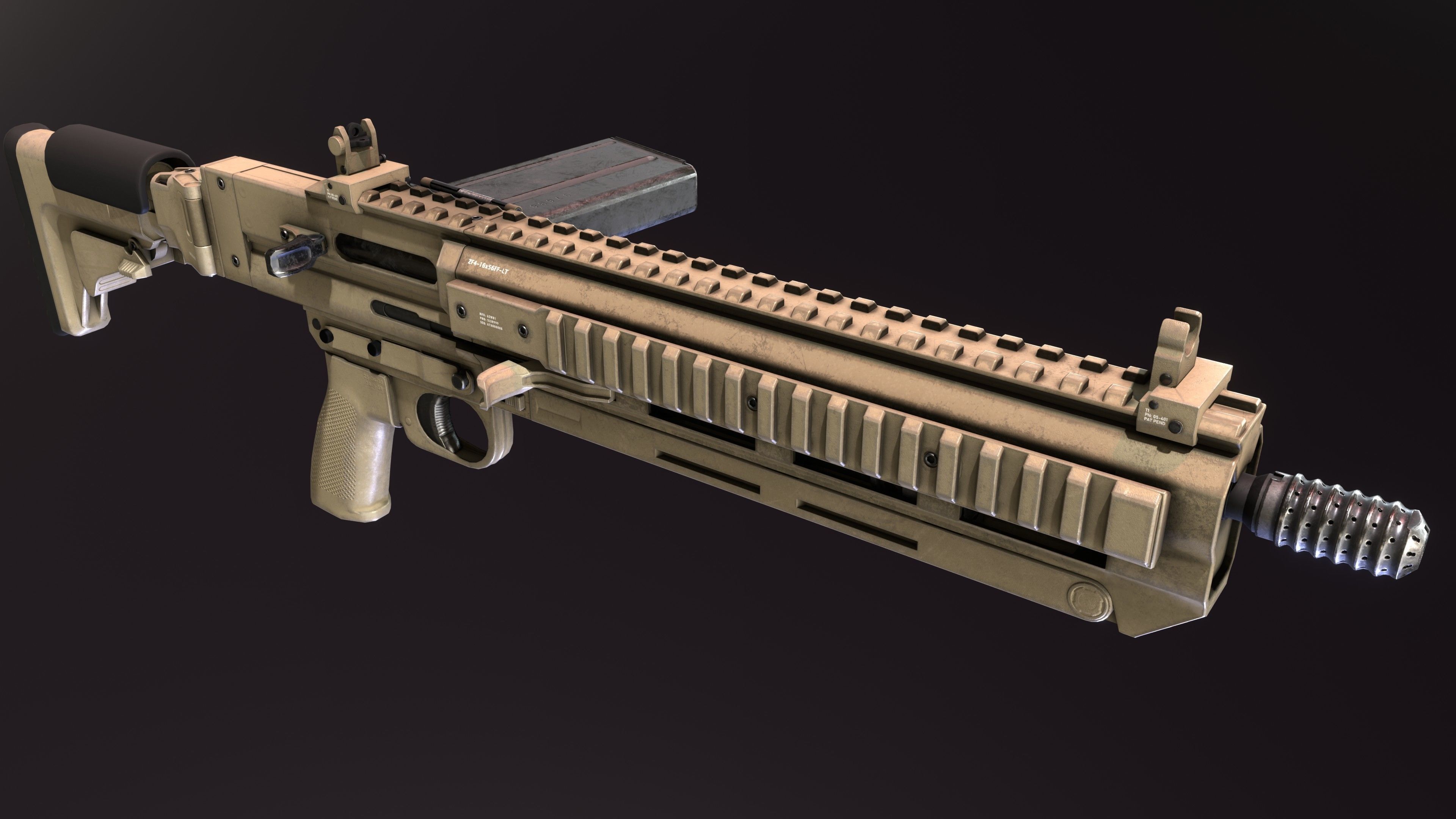 Modern FG42 Low-poly 3D model_3