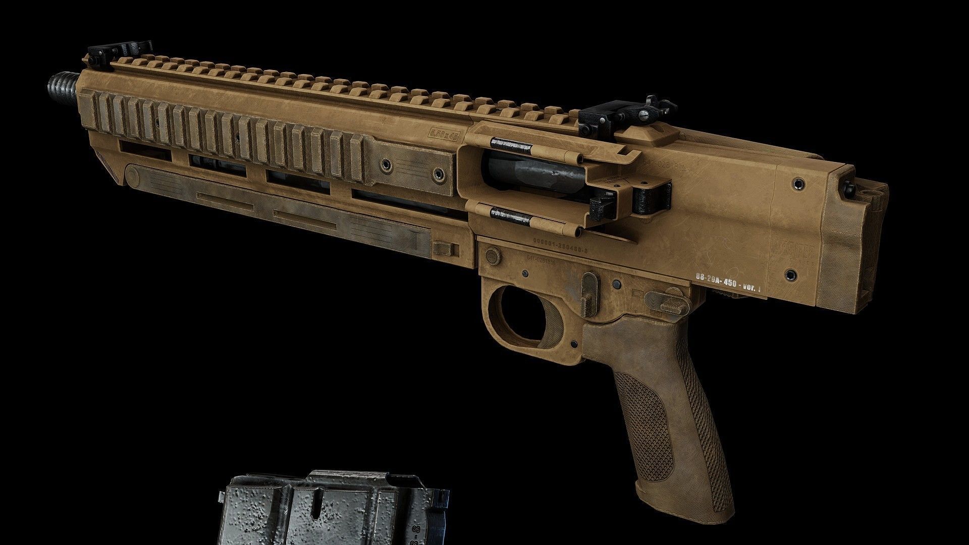 Modern FG42 Low-poly 3D model_13