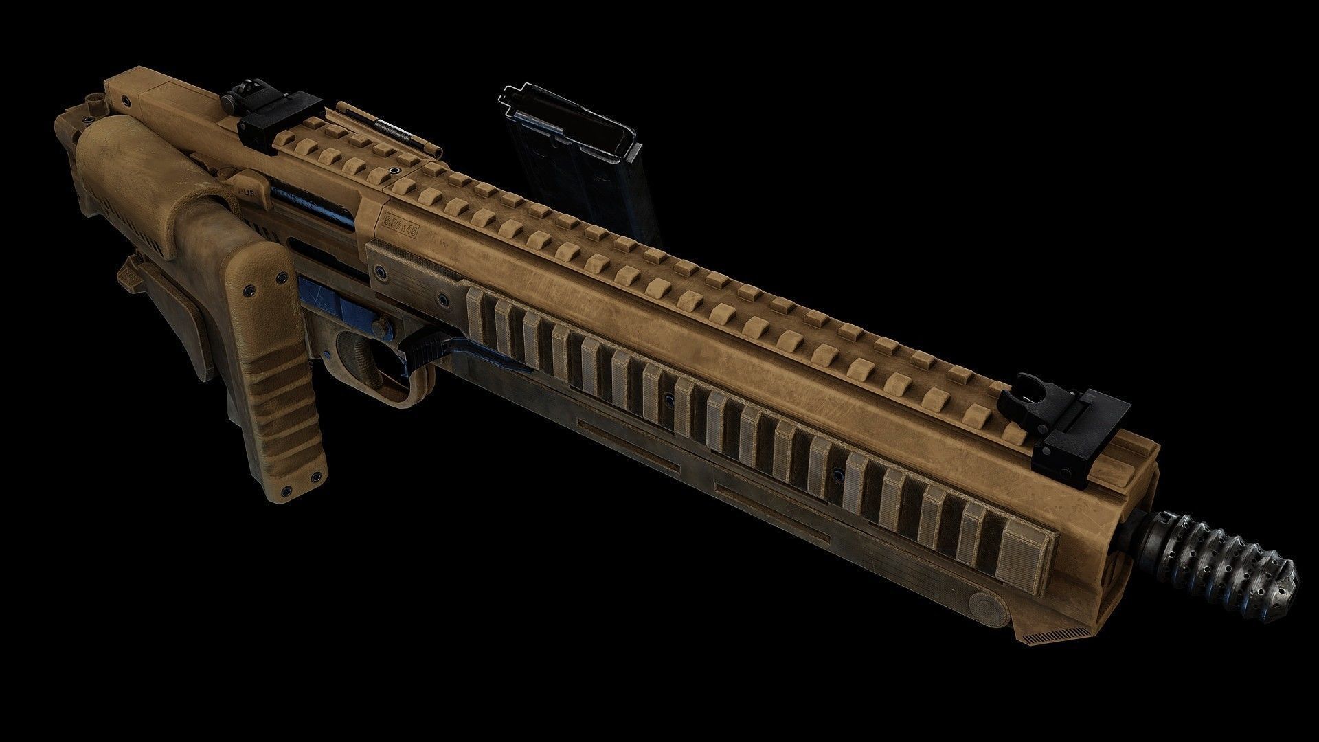 Modern FG42 Low-poly 3D model_10