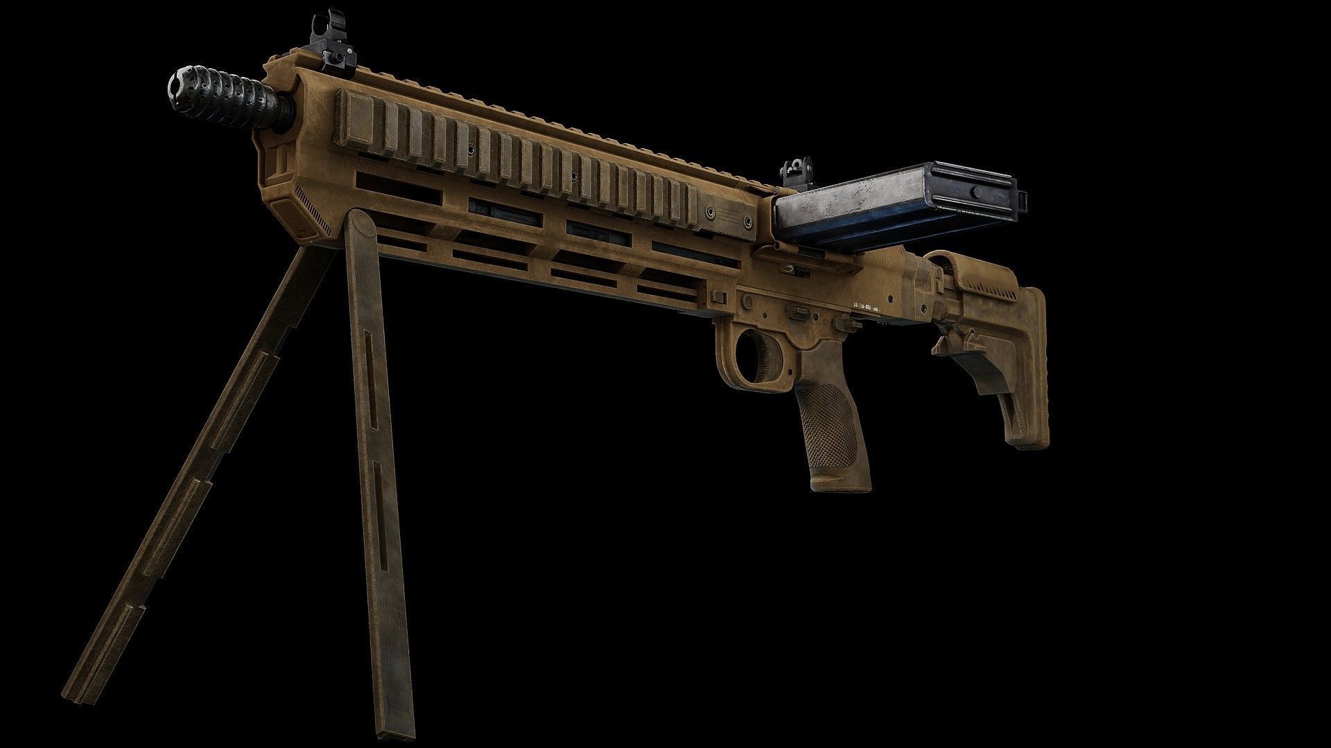 Modern FG42 Low-poly 3D model_9