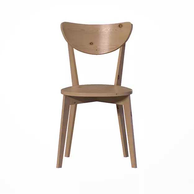 Bangkok Dining Chair pine wood Low-poly 3D model