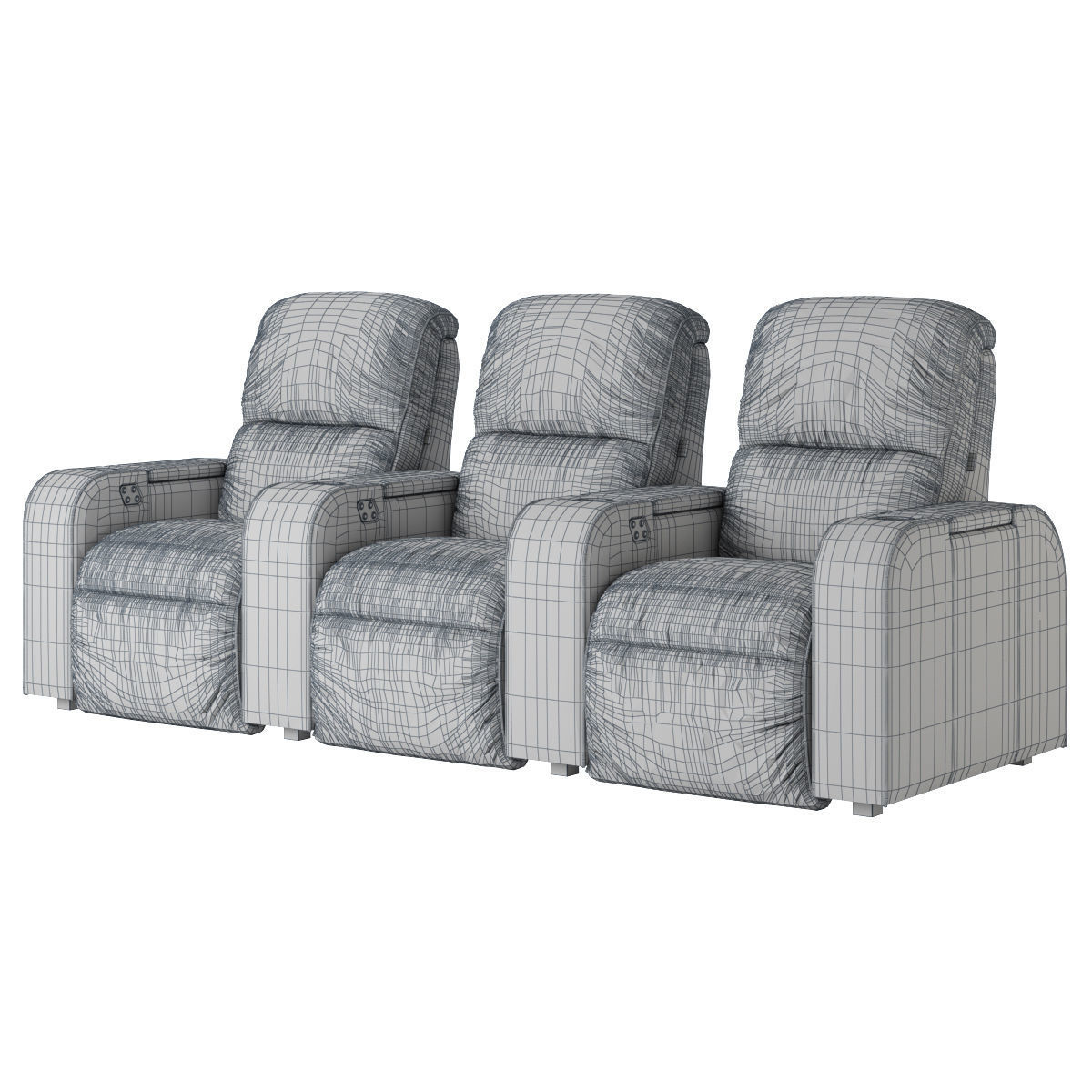 Moovia Dallas venice row 3 seats 3D model_7