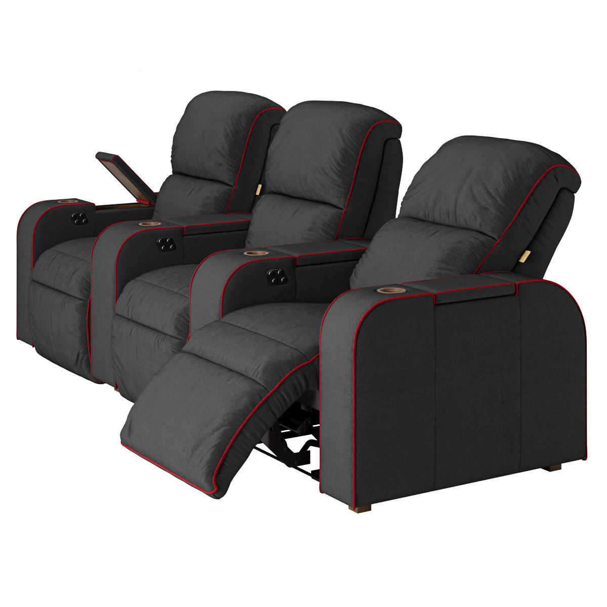 Moovia Dallas venice row 3 seats 3D model_4