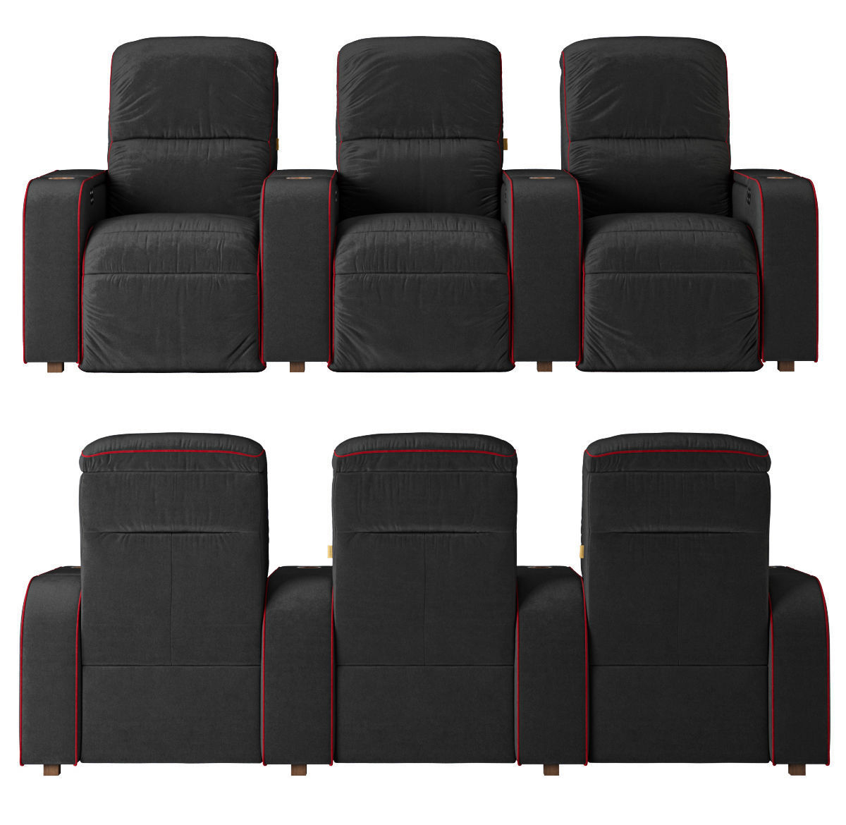 Moovia Dallas venice row 3 seats 3D model_2