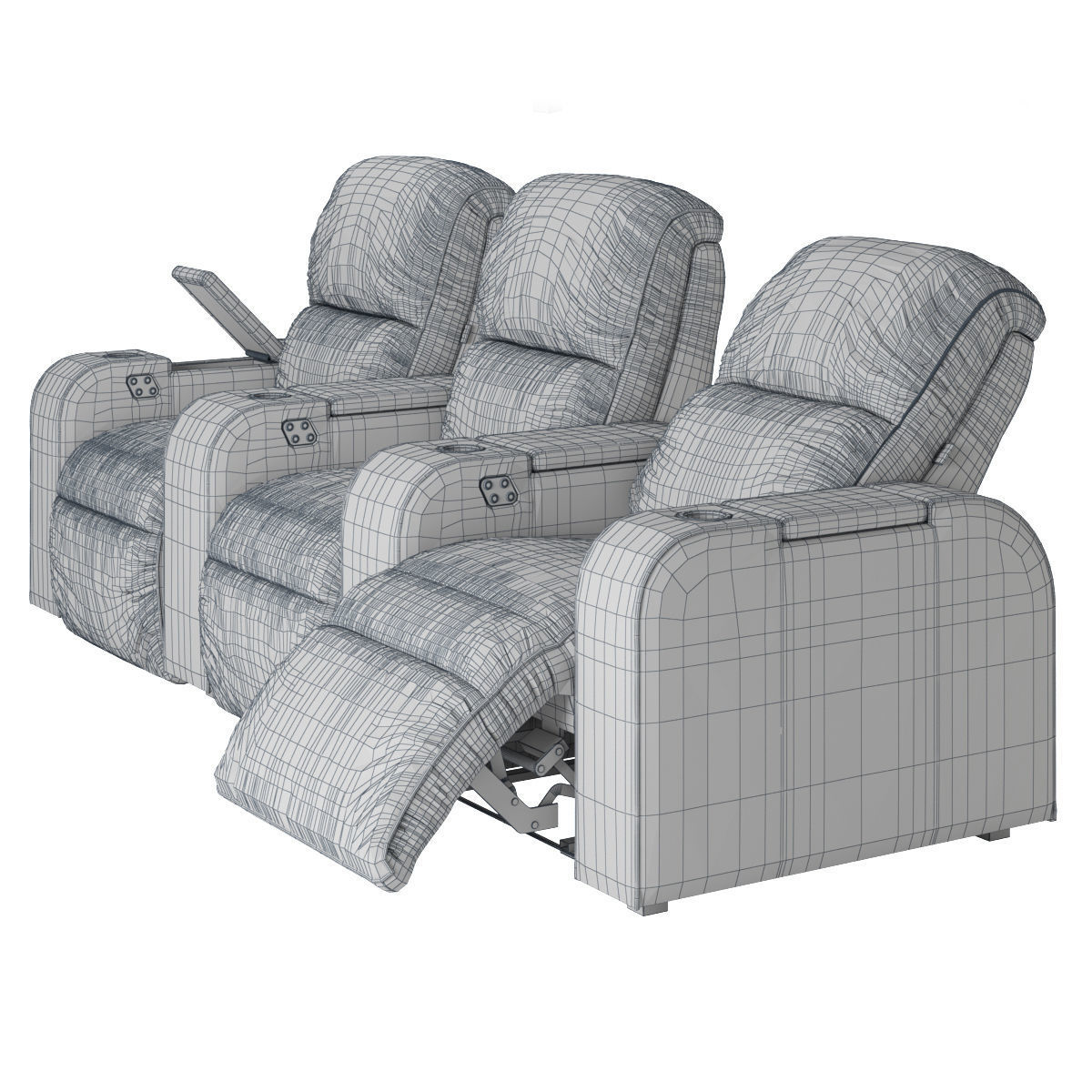 Moovia Dallas venice row 3 seats 3D model_9