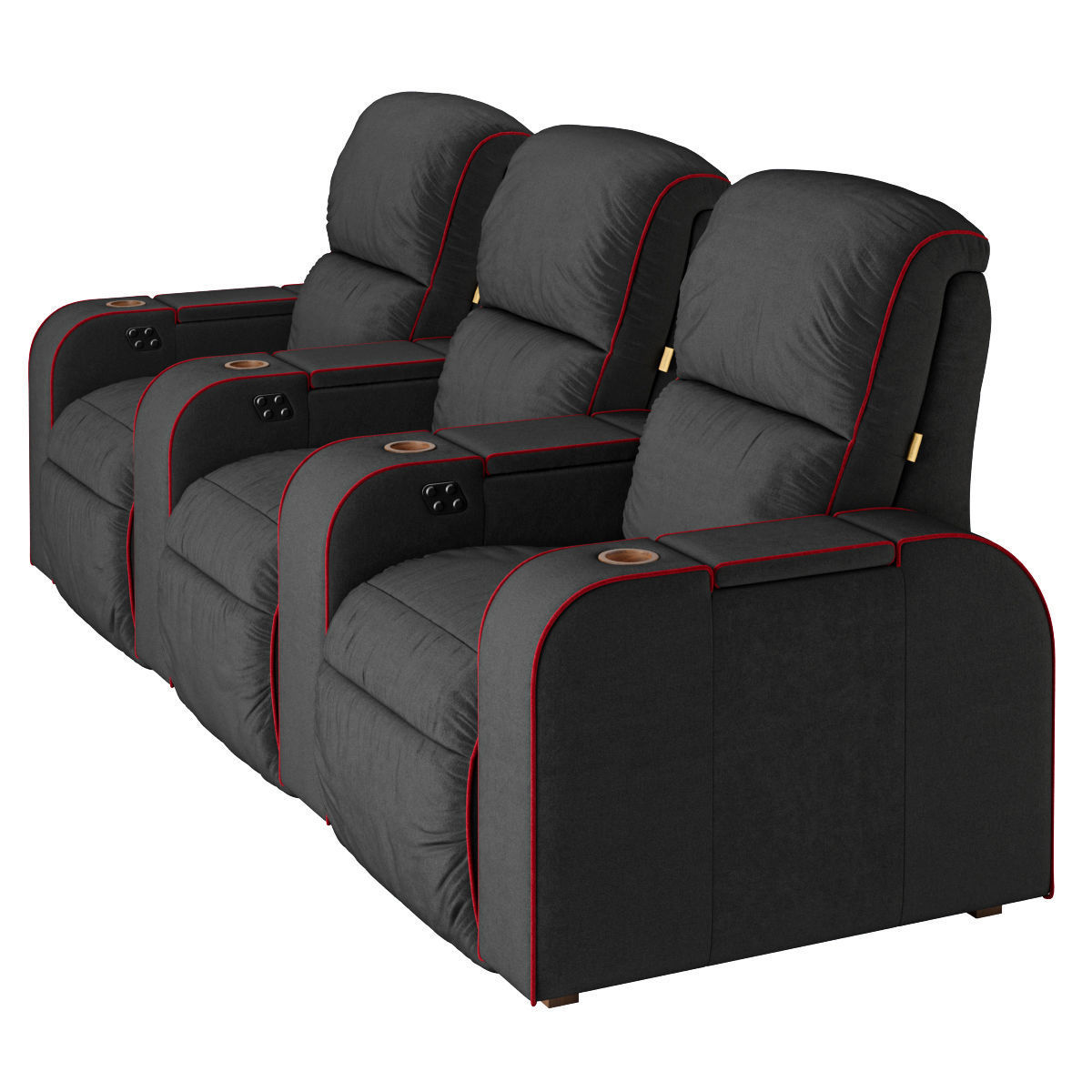 Moovia Dallas venice row 3 seats 3D model_1