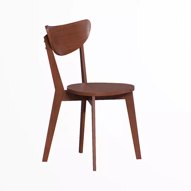 Bangkok Dining Chair walnut finish Low-poly 3D model