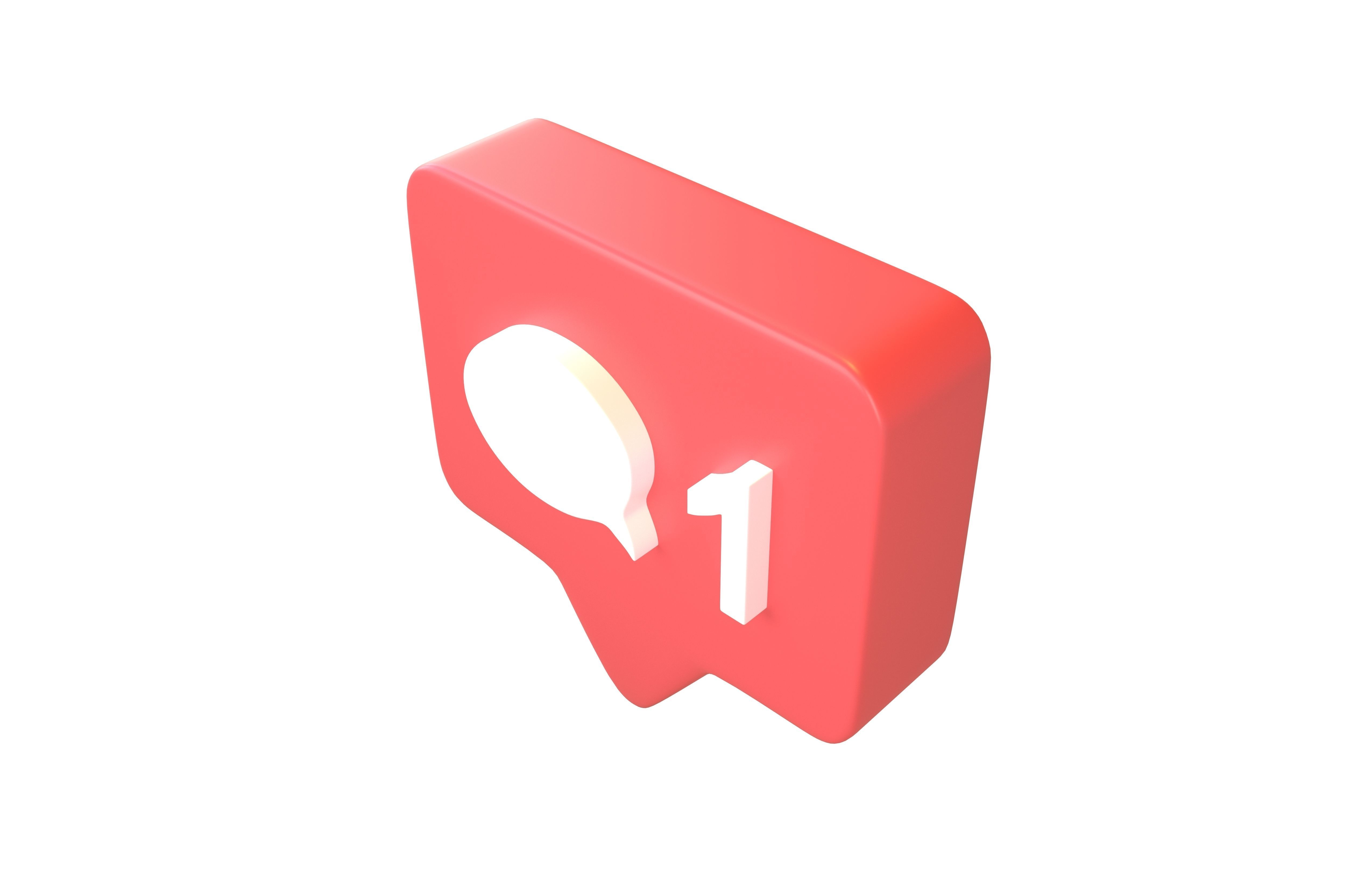 Socail Media Comment v1 001 Low-poly 3D model_4