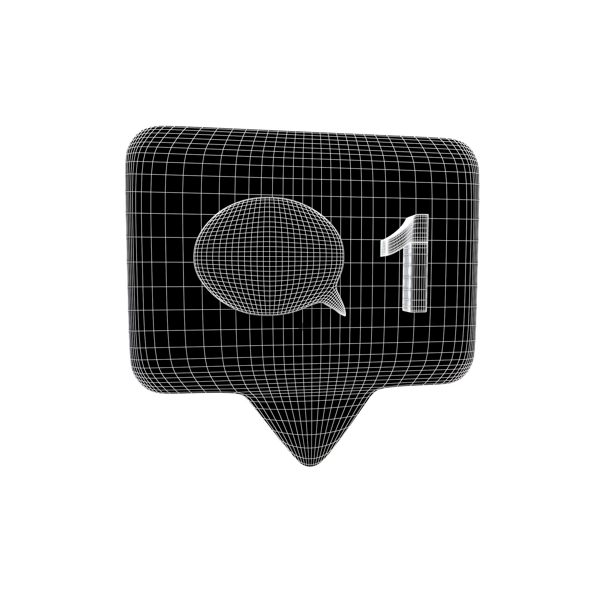 Socail Media Comment v1 001 Low-poly 3D model_7