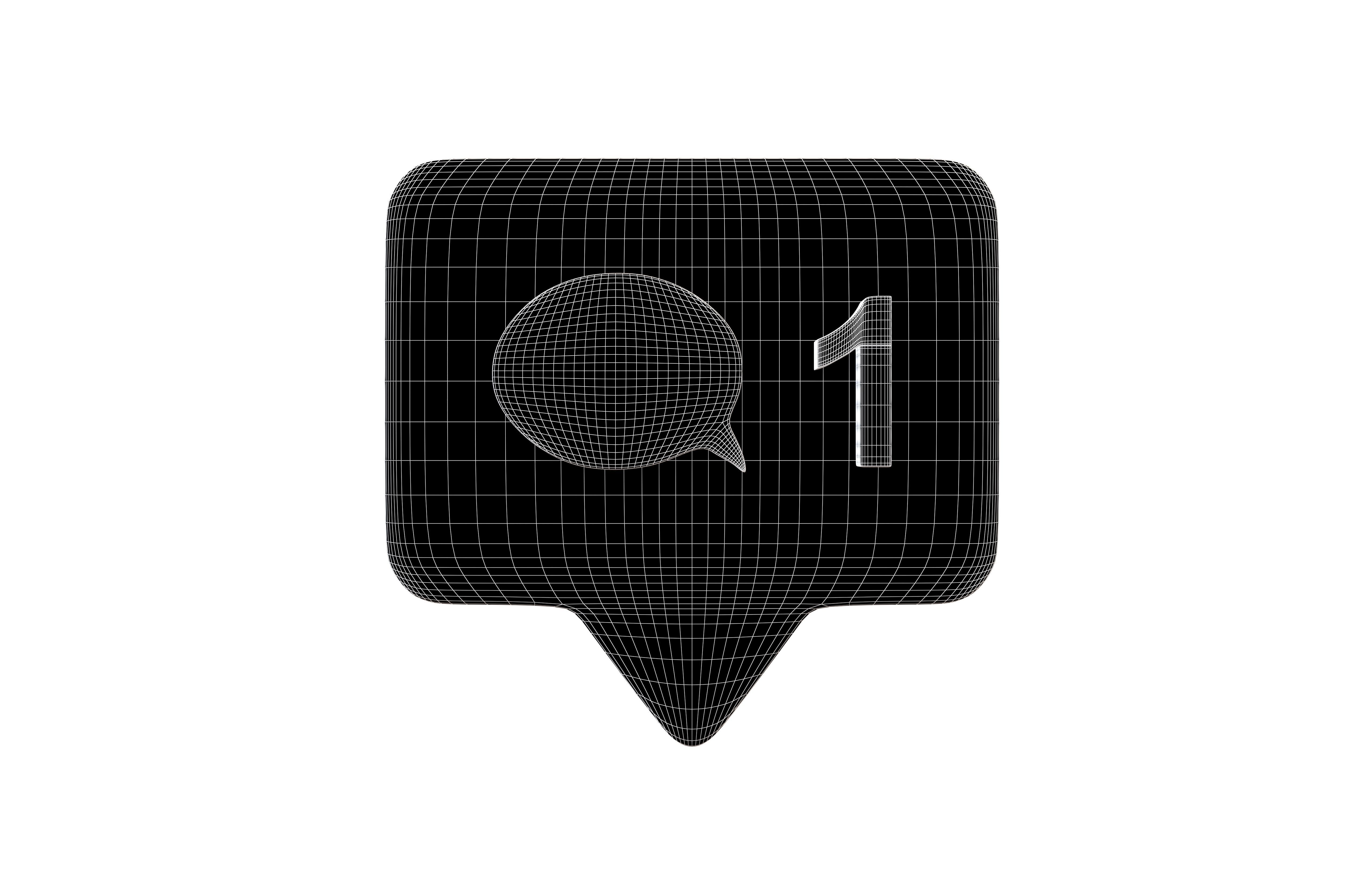 Socail Media Comment v1 001 Low-poly 3D model_8