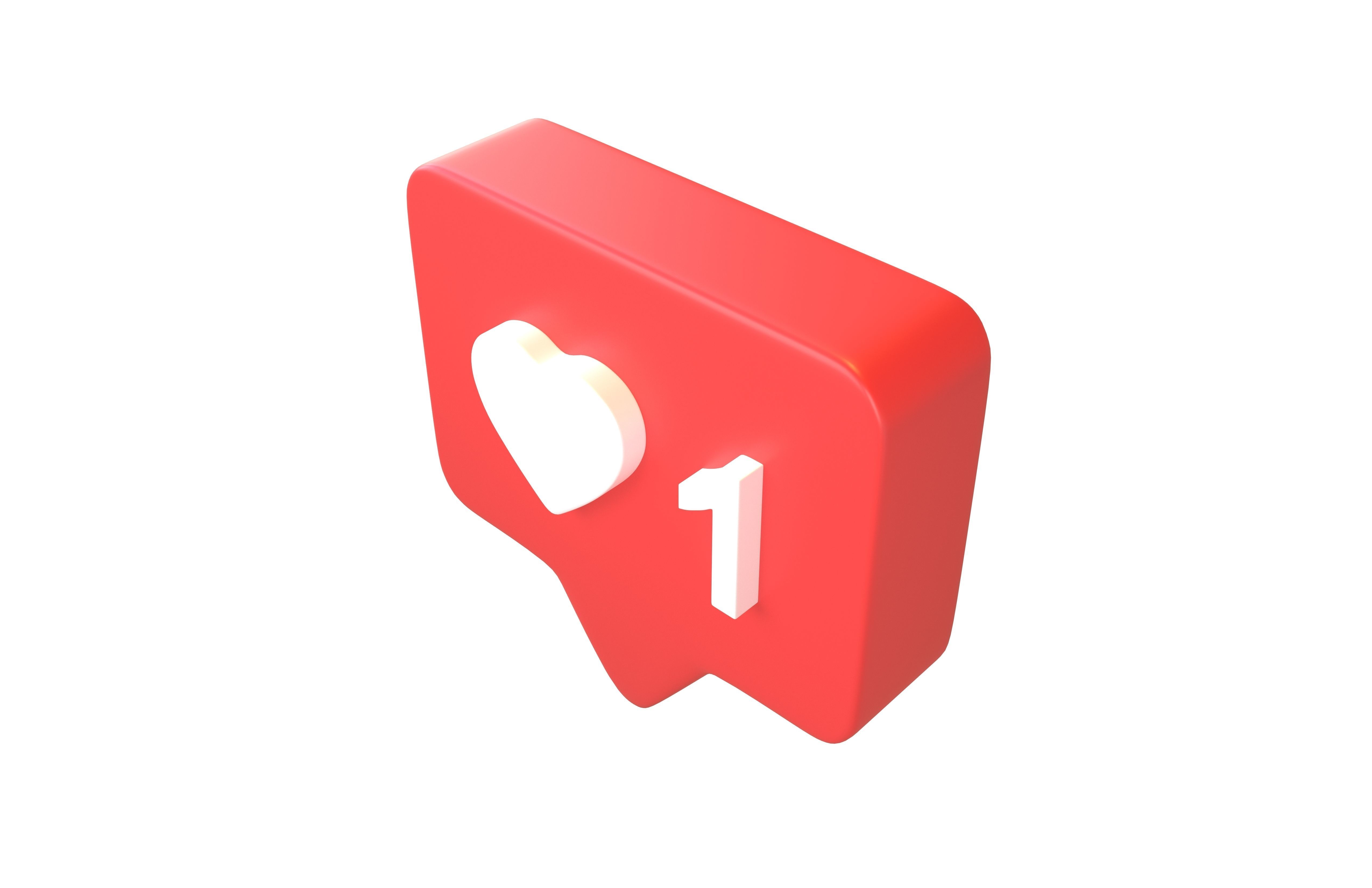 Socail Media Like v1 001 Low-poly 3D model_4