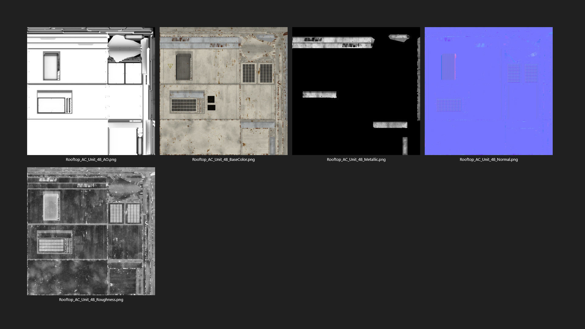 Rooftop AC Unit 4B Low-poly 3D model_8