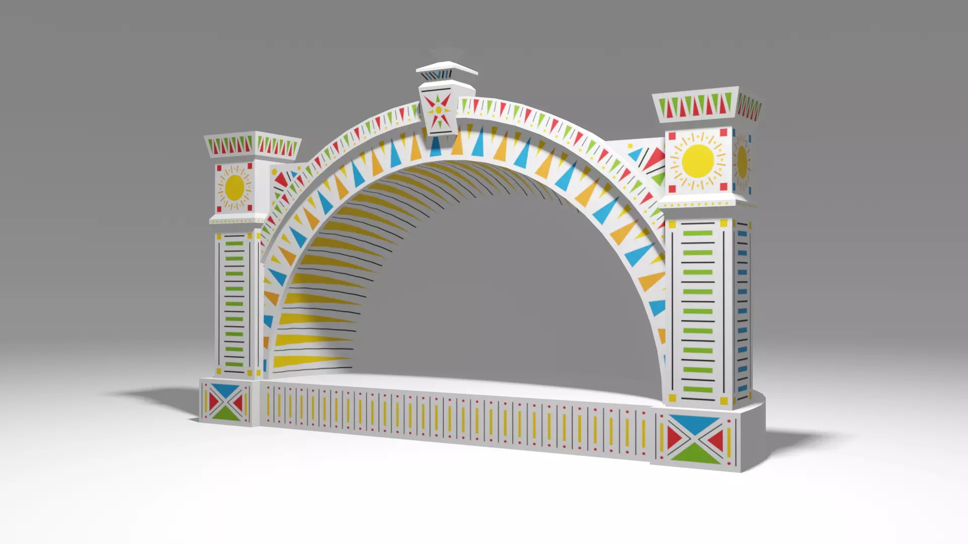 Cartoon Open Air Stage Low-poly 3D model_0