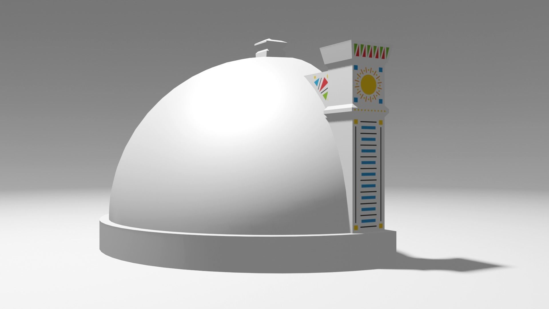 Cartoon Open Air Stage Low-poly 3D model_3