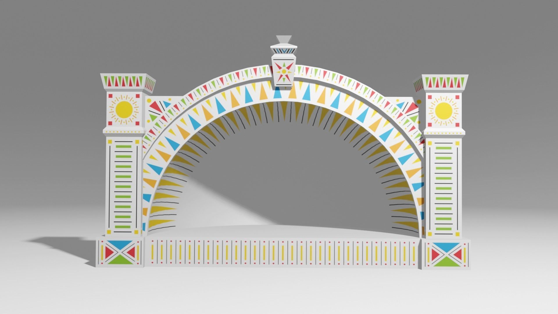 Cartoon Open Air Stage Low-poly 3D model_5