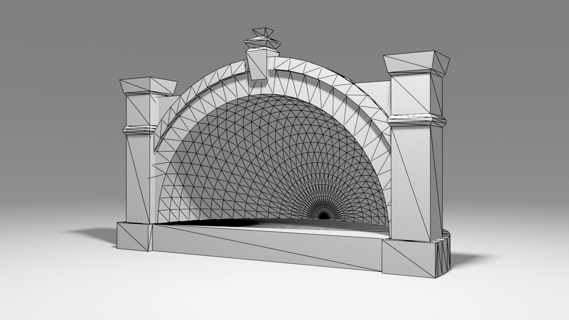 Cartoon Open Air Stage Low-poly 3D model_6