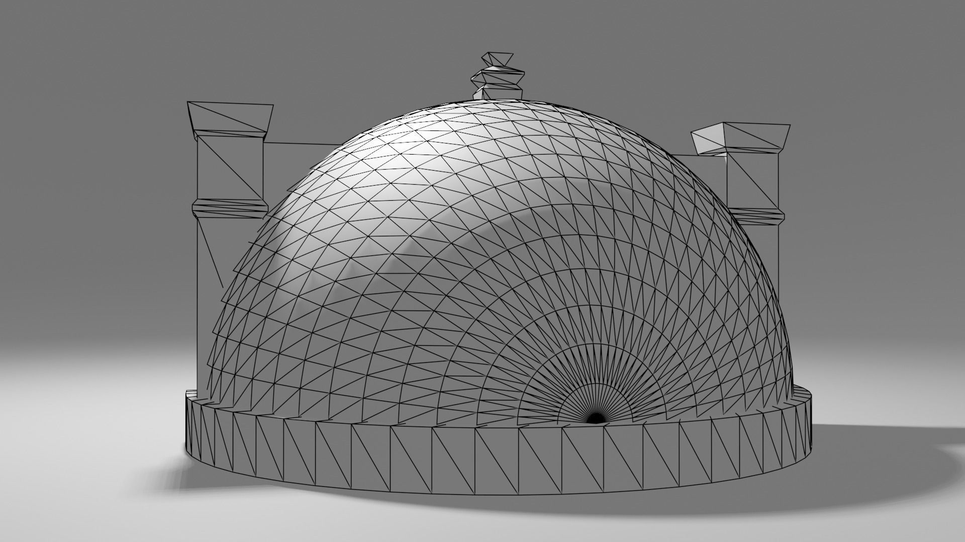 Cartoon Open Air Stage Low-poly 3D model_7