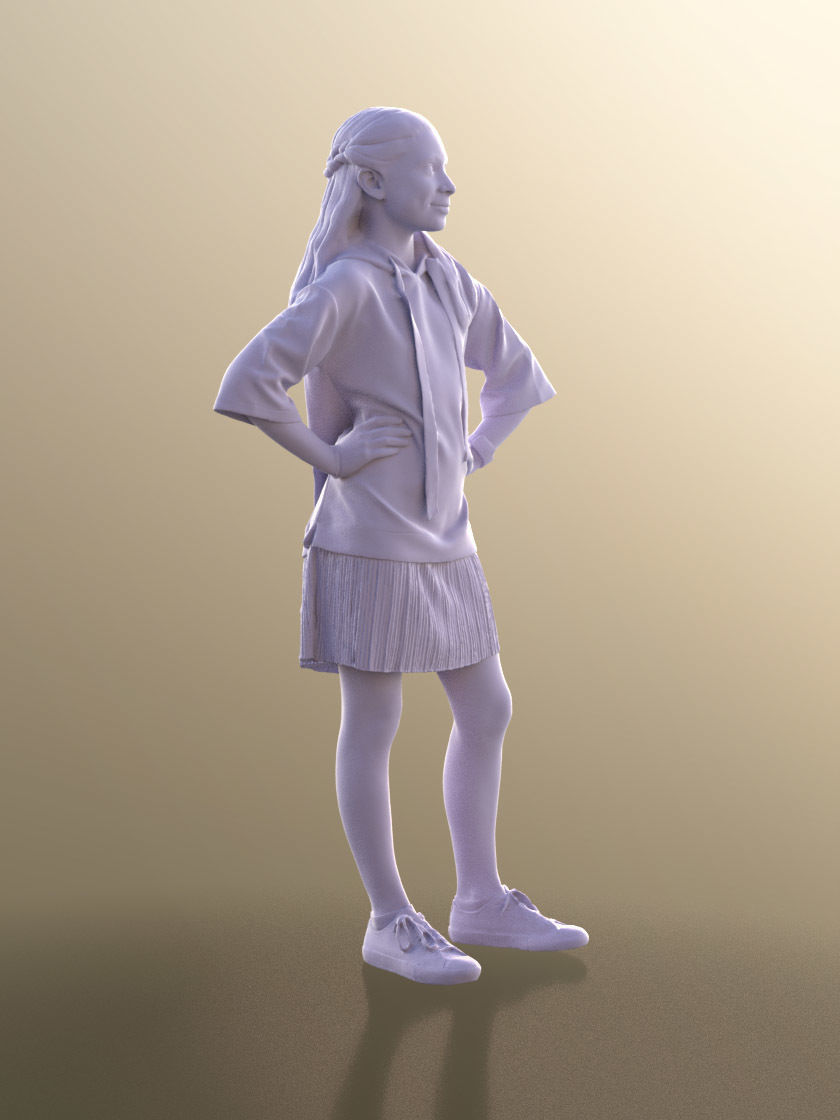 Nina 10905 - Young Girl Standing With Hands On Her Hips 3D model_5