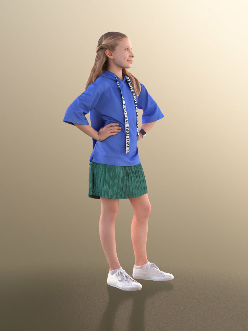 Nina 10905 - Young Girl Standing With Hands On Her Hips 3D model_3