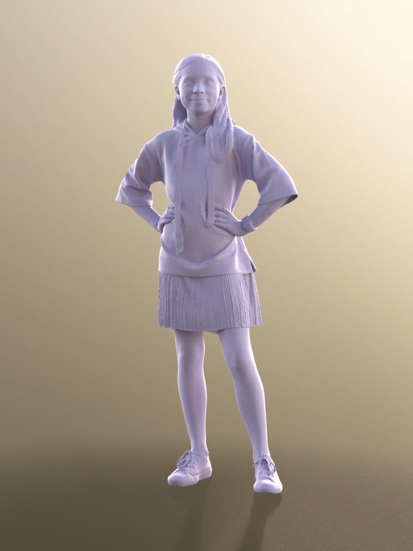 Nina 10905 - Young Girl Standing With Hands On Her Hips 3D model_4