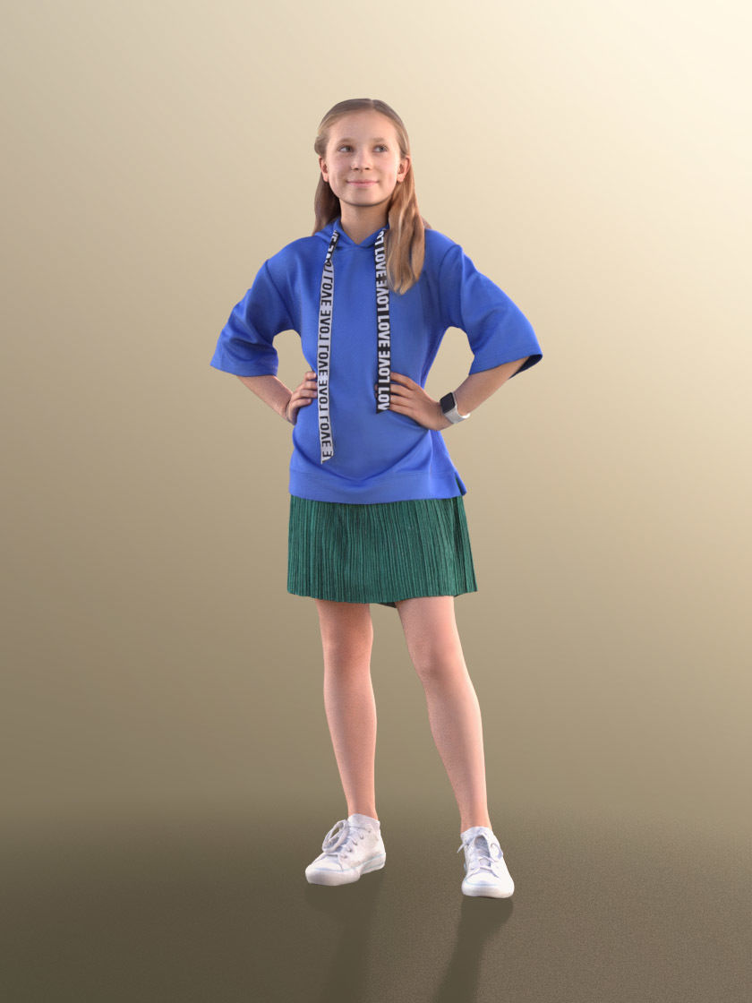 Nina 10905 - Young Girl Standing With Hands On Her Hips 3D model_2