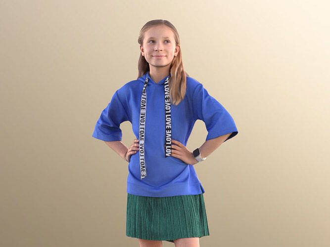 Nina 10905 - Young Girl Standing With Hands On Her Hips 3D model
