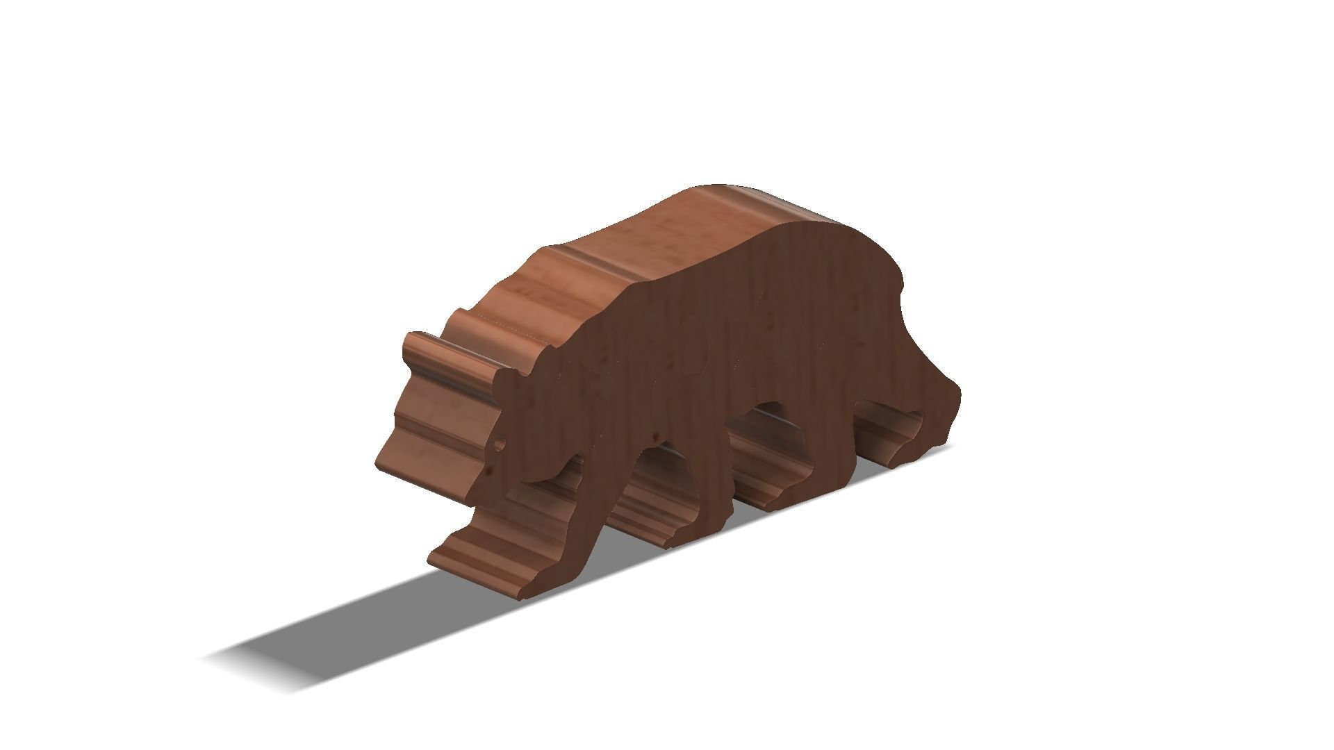 Wooden bear 3D puzzle model 3D model_1