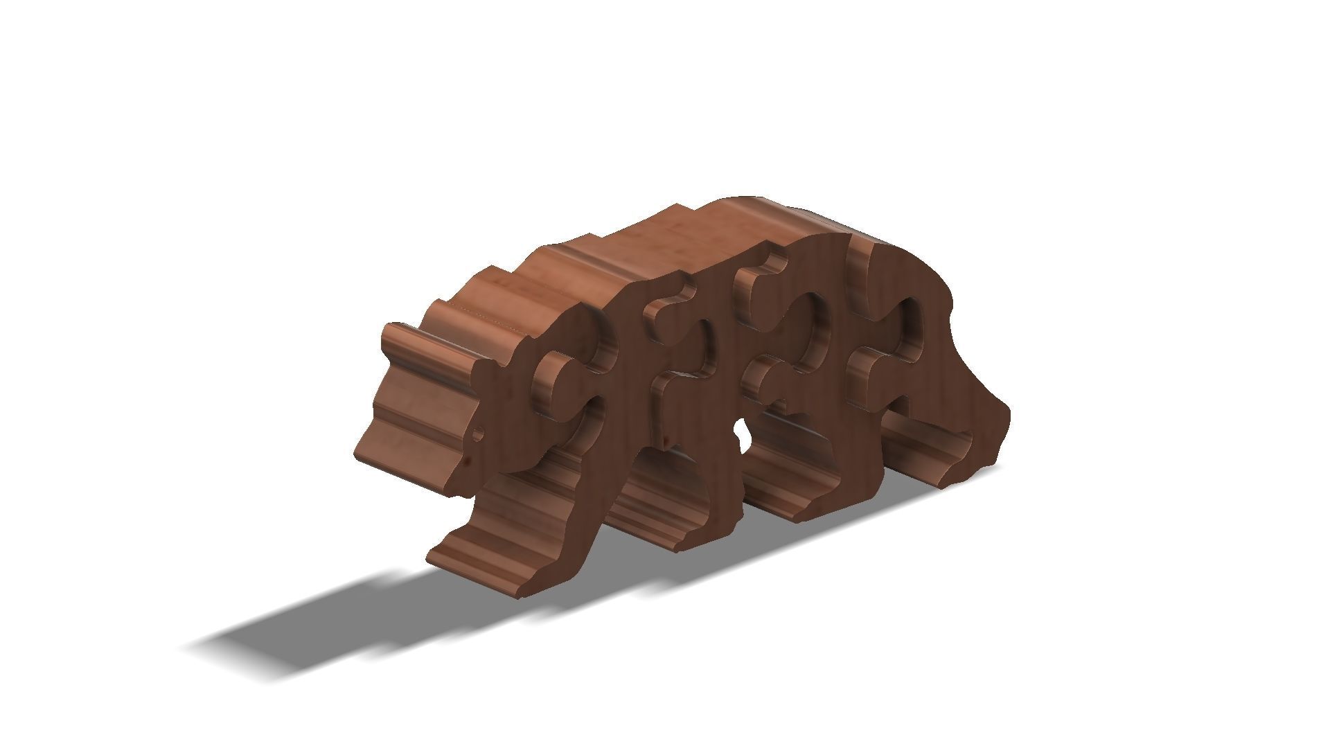 Wooden bear 3D puzzle model 3D model_2
