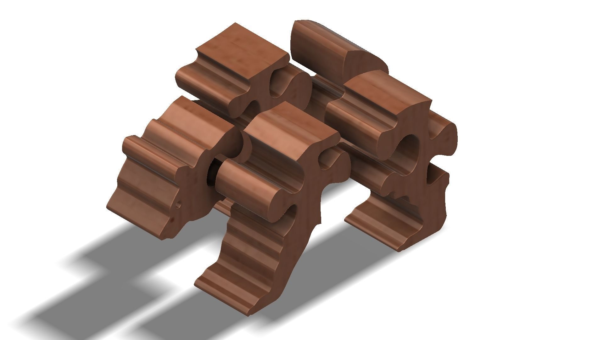 Wooden bear 3D puzzle model 3D model_3