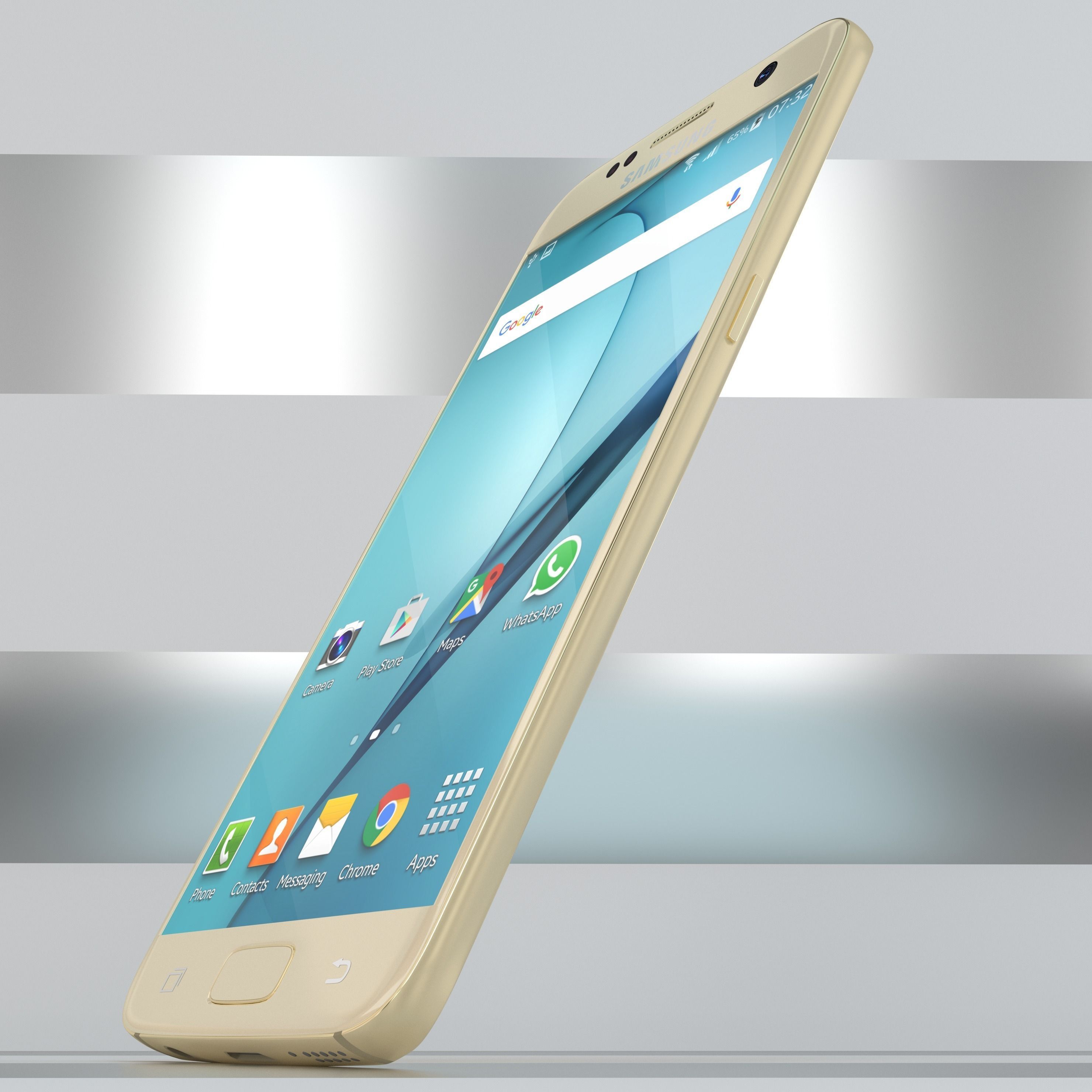 Samsung Galaxy S7 Gold with PCB and battery Low-poly 3D model_17