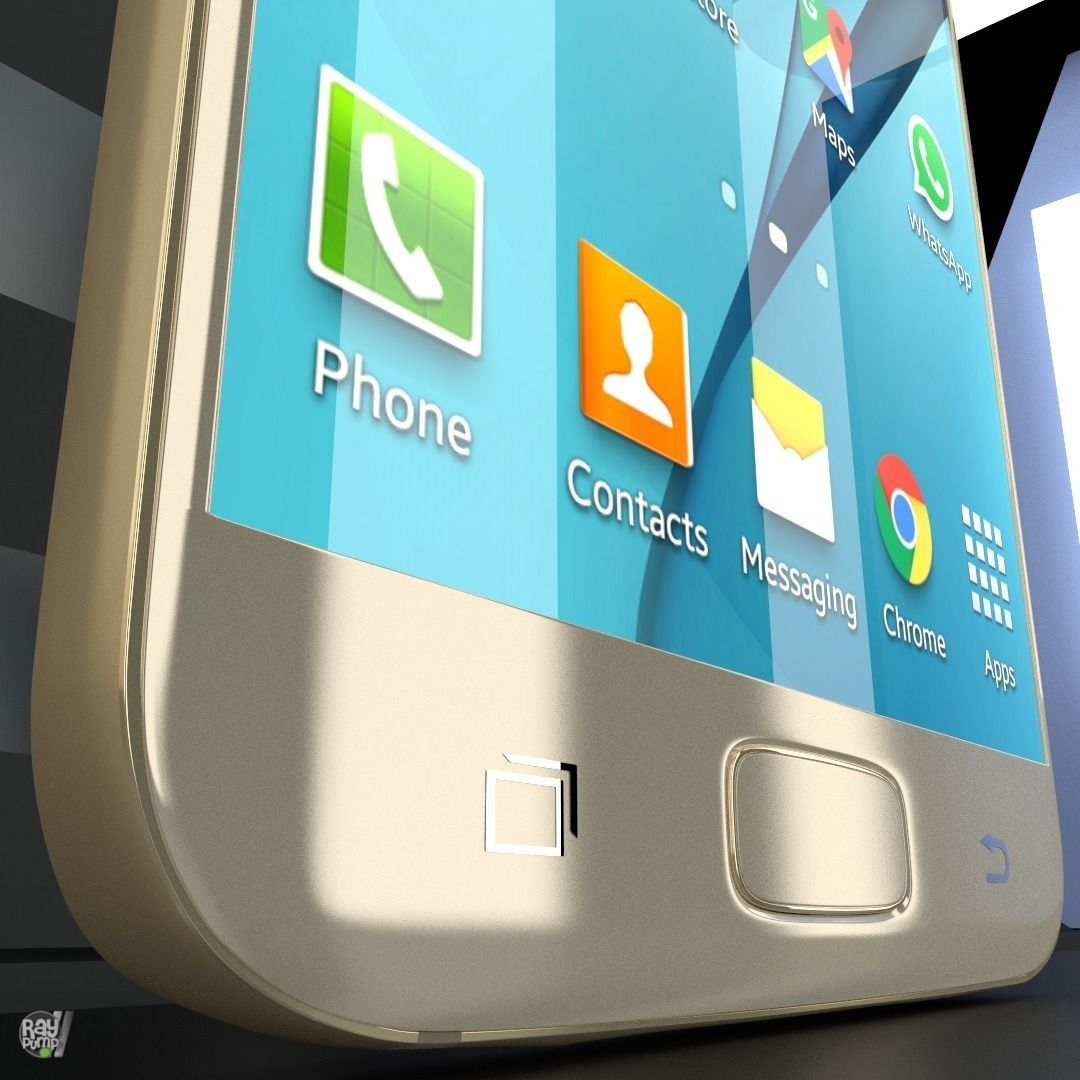 Samsung Galaxy S7 Gold with PCB and battery Low-poly 3D model_20