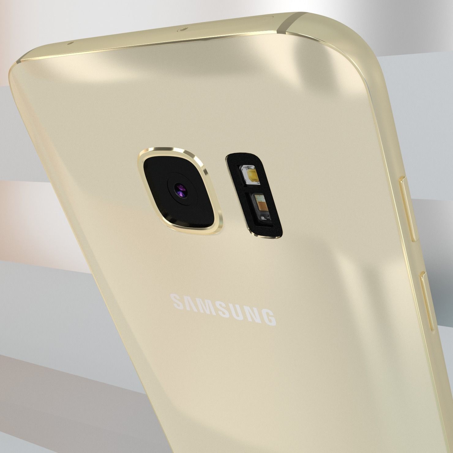 Samsung Galaxy S7 Gold with PCB and battery Low-poly 3D model_12