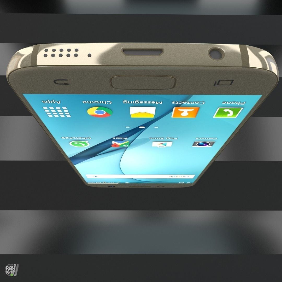 Samsung Galaxy S7 Gold with PCB and battery Low-poly 3D model_3