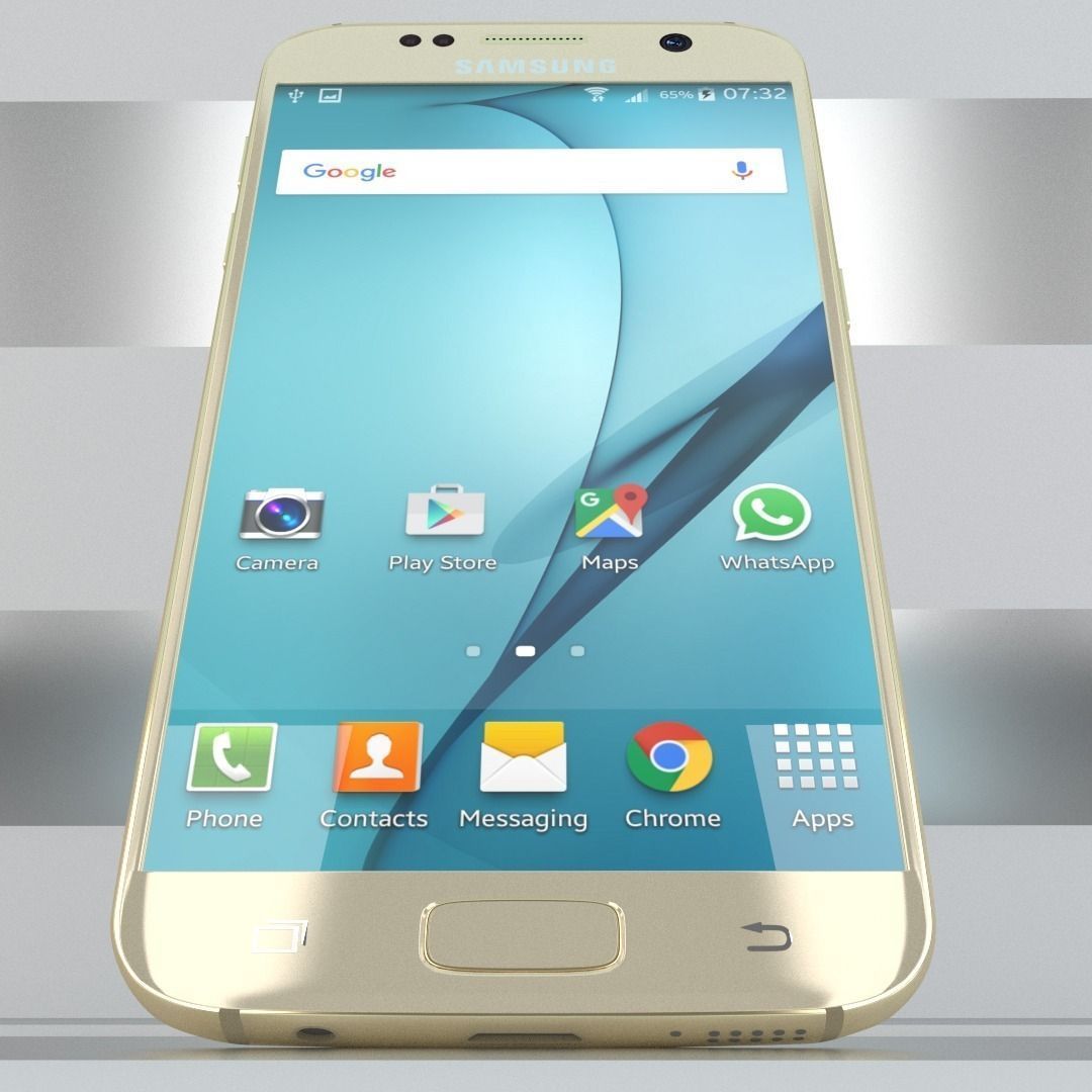 Samsung Galaxy S7 Gold with PCB and battery Low-poly 3D model_13