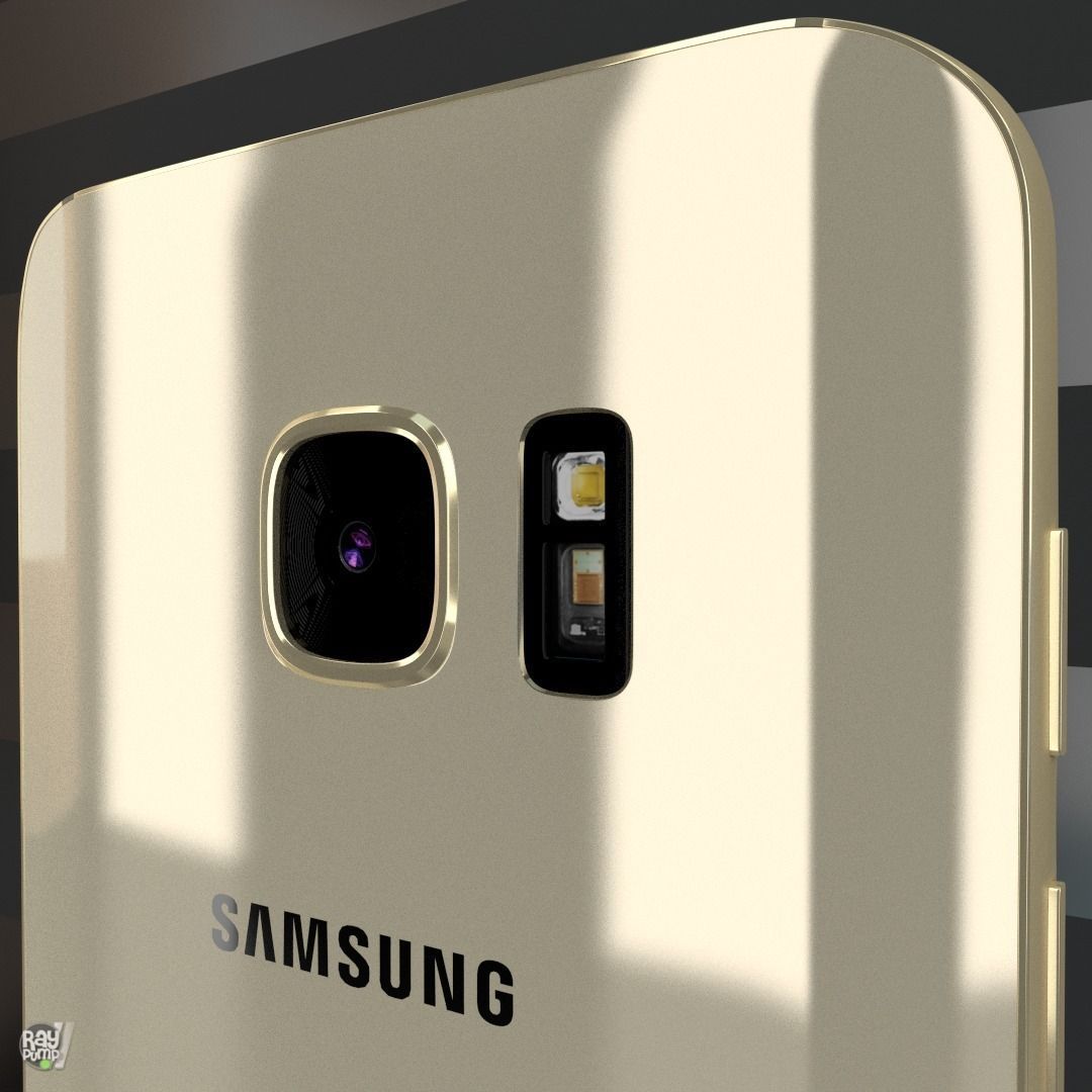 Samsung Galaxy S7 Gold with PCB and battery Low-poly 3D model_6
